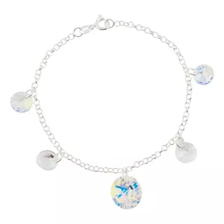 Pulsera Plata Con Cristales De Swarovksi® Aurora Boreal