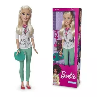 Boneca Barbie Medica Veterinária Grande 65cm Pupee