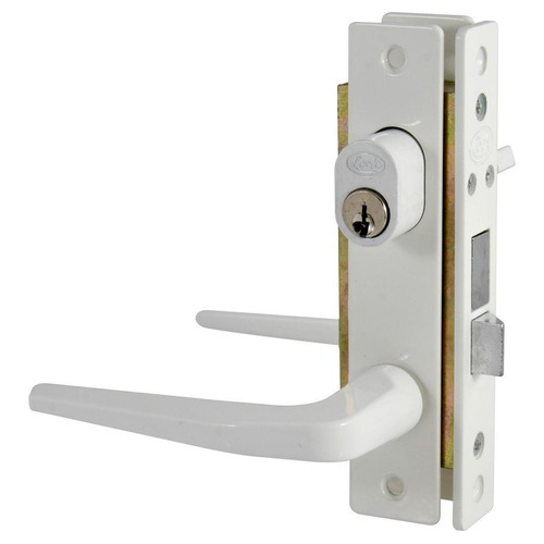 Cerradura Sencilla Para Puerta De Aluminio, Color Blanco