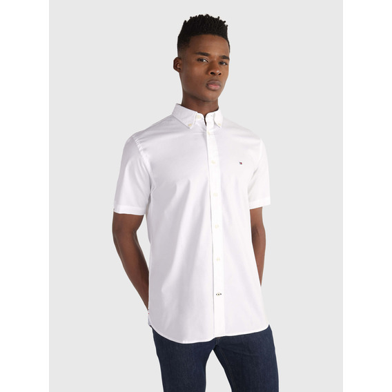 Camisa Blanca De Hombre Manga Corta 1985  Tommy Hilfiger