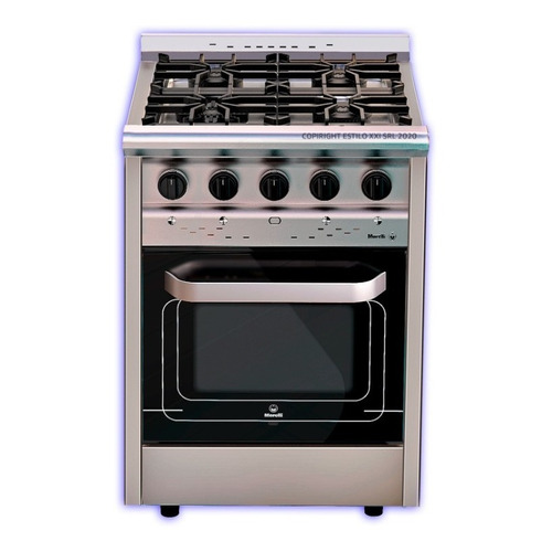 Cocina industrial Morelli Country 600 a gas 4 hornallas puerta con visor 73L