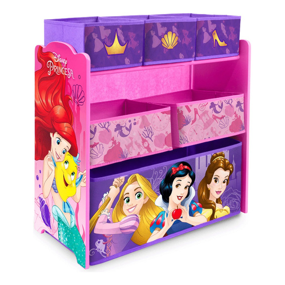 Organizador De Juguetes Madera Princesas Disney Para Niñas