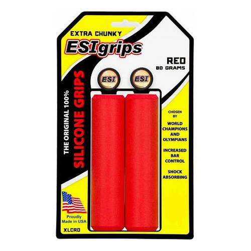 Guantes Esi Grips acanalados extra gruesos (bicicleta), color rojo