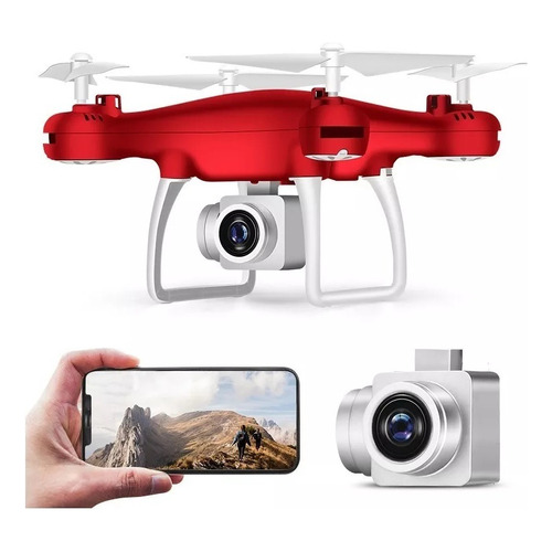 Mini drone Tenxind Tenxind Cuadricoptero TXD-8S 8sl HD con cámara HD rojo 5GHz 1 batería