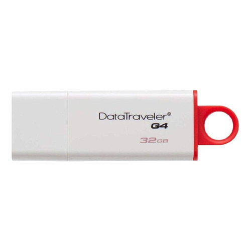 Memoria USB Kingston DataTraveler G4 DTIG4 32GB 3.0 blanco y rojo