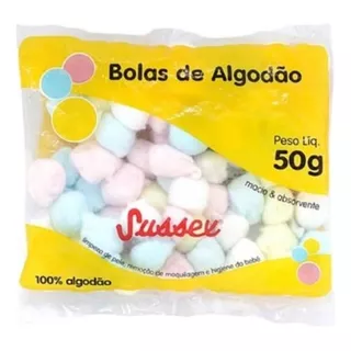 Bolas De Algodão Sussex Colorido - Macio 50g ( 10 Pacotes )