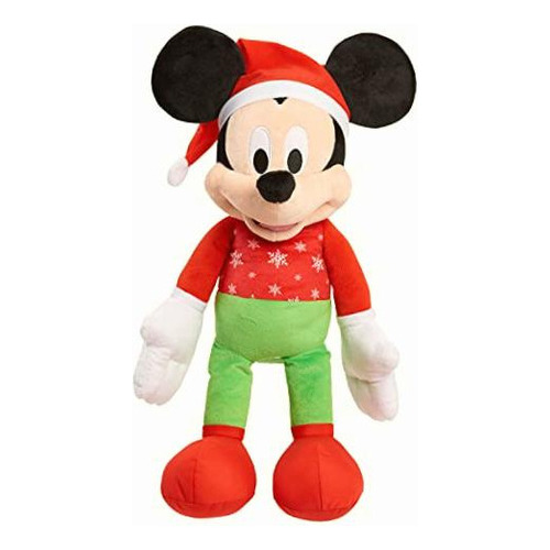 Mickey Mouse Peluche Con Suéter Navidad Y Gorro Santa 50 Ctm Color Multicolor