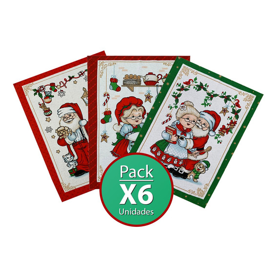 Pack X6 Repasadores Dohler Tecilar 45x65cm Diseños Navideños