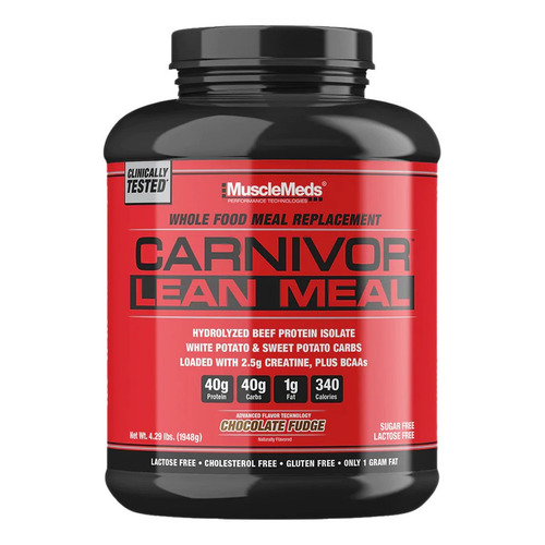 Proteina Musclemeds Carnivor Lean Meal 4.2 Lb Chocolate Sabor Chocolate fudge