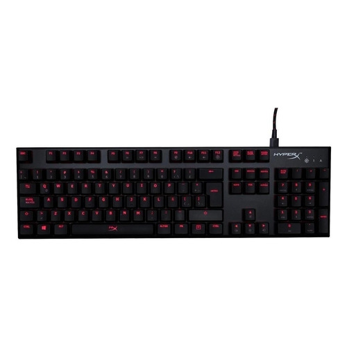 Teclado gamer HyperX Alloy FPS QWERTY Cherry MX Brown español latinoamérica color negro con luz roja