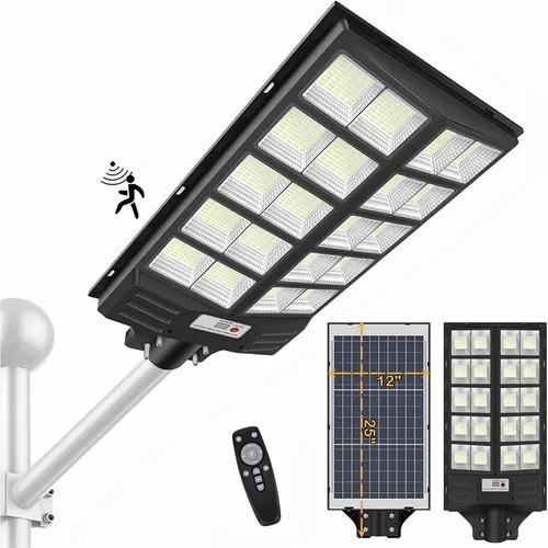 Lampara Led Solar Suburbana Alumbrado Publico 1000w Con Tubo Color Negro