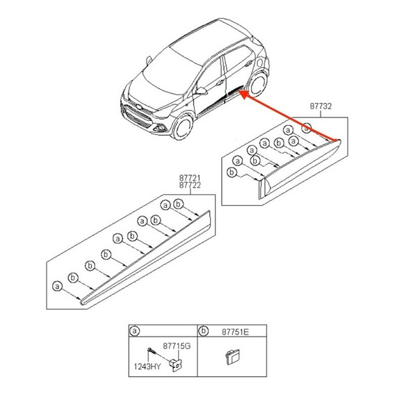 Moldura Pta Tras Der Hyundai Original Grand I10 2014 2018