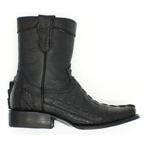 Bota Mod. Dylan En Piel De Cocodrilo Color Negro Para Hombre