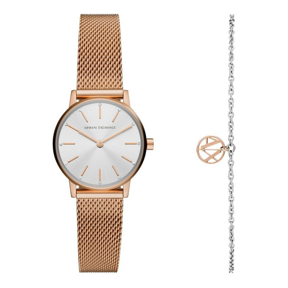 Set Hombre Armani Exchange Ax7121 Color de la correa Rose gold