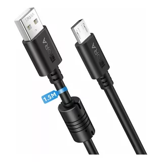 Cable V8 Micro Usb Reforzado 1.5 1hora Color Negro