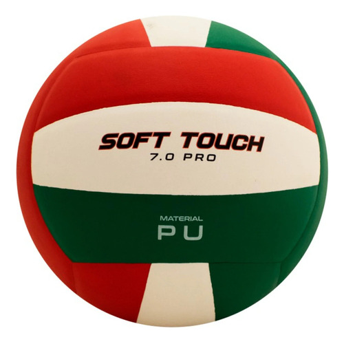 Dribbling Pelota Voley Soft Touch 7.0 Pro Color Rojo Verde y Blanco