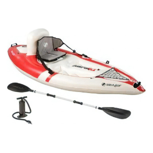 Kayak K1 Descubierto Quikpak 1 Per Con Remo Y Bomba Sevylor Color Blanco
