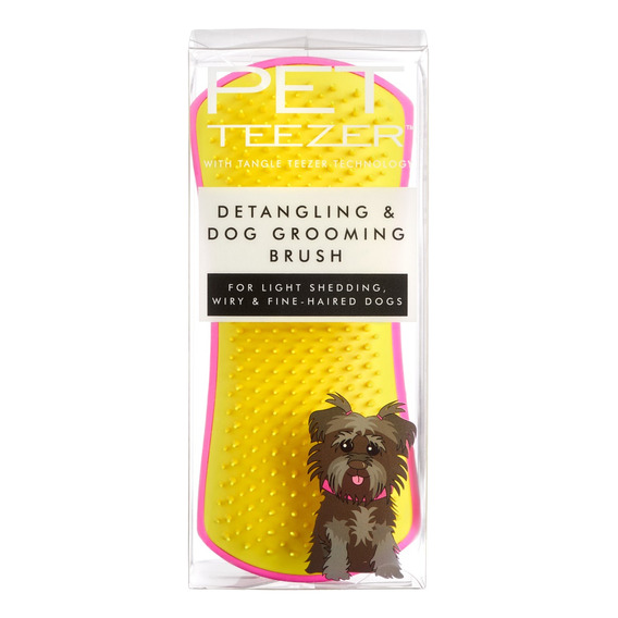 Cepillo Desenredante Perros Grandes Pet Teezer Pink Yellow