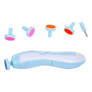 Kit Lixa De Unha Elétrico Para Bebê Com Estojo Buba Cor Branco E Azul