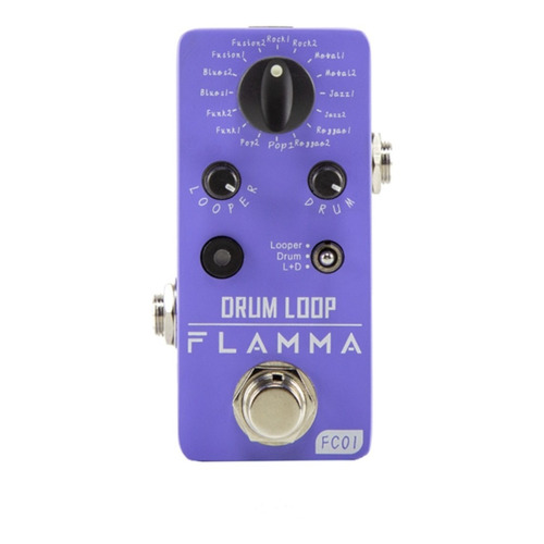 Flamma Drum Loop Fc01 Pedal Máquina De Ritmos + Looper Color Lila