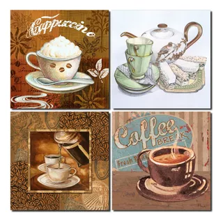 Quadrinhos Decorativos Para Cozinha Retrô Café Copa Cozinha