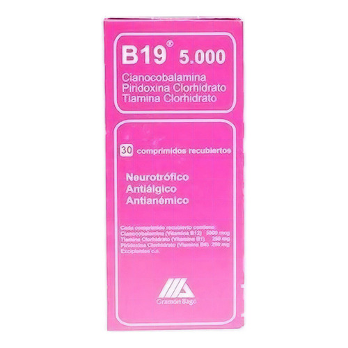 B19® 5000 X 30 Comp | Vitaminas Complejo B Sabor Sin sabor