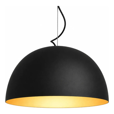 Luz Desing Campana 55cm Negro Cobre Colgante Led E27 220v. Negro/cobre