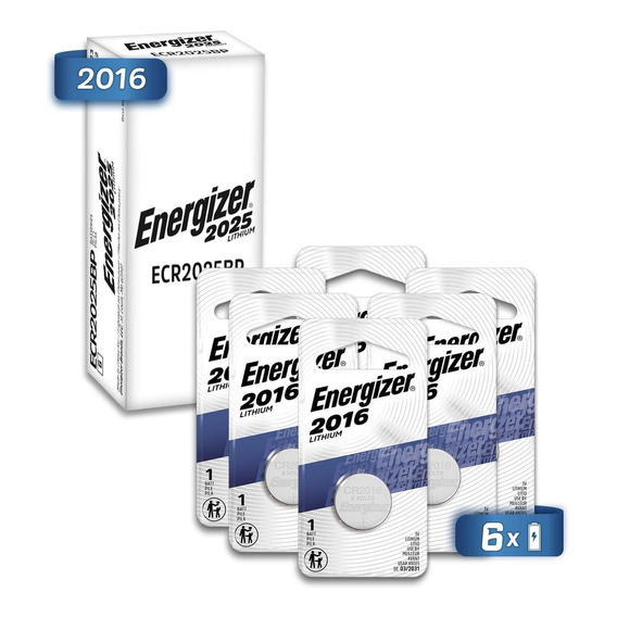 Pila Boton Energizer 2016 Litio Blister 6 Unidades