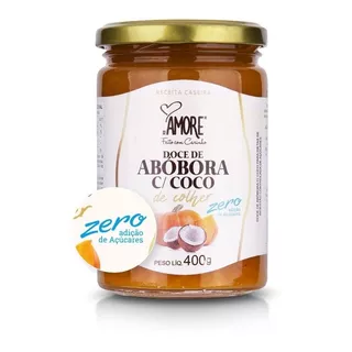 Doce De Doce De Abóbora Com Coco Abóbora Com Coco Premium Zero Açúcar Sem Tacc Em Vidro 400 g