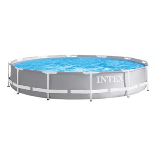 Piscina Estructural Redonda Intex 26712 Con Capacidad De 6503 Litros  De 366cm De Diámetro  Gris Claro Diseño Mosaico