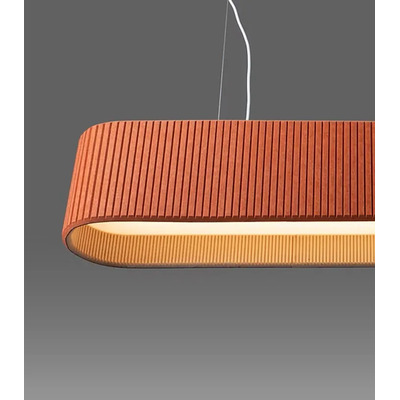 Lampara Colgante Roma Oval Fieltro Acustico 120cm Terracota  Terracota