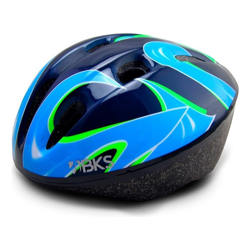 Casco Ciclismo Recreacional Bicicleta Moderno Para Niños Bks Color Azul Talla S