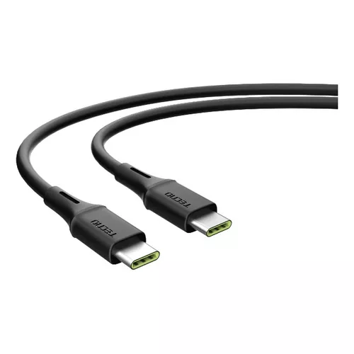 Cargador USB C con cable Carga Rápida Negro