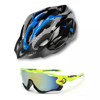 Kit Casco Bicicleta + Anteojos De Ciclismo