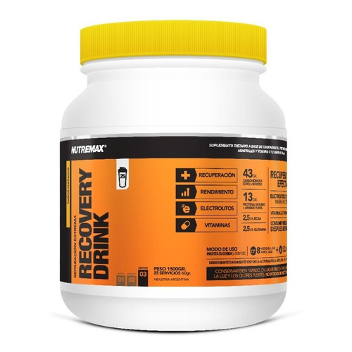 Recovery Drink - Bebida Isotónica Para Deportistas 1,5 Kg Sabor Naranja