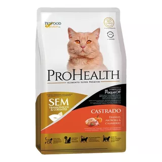 Ração Prohealth Gatos Adultos Castrados Sabor Frango 1 Kg