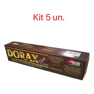 Dorax Plus Pasta Dora+pirantel 30g Vermifego Cavalo Kit C/ 5