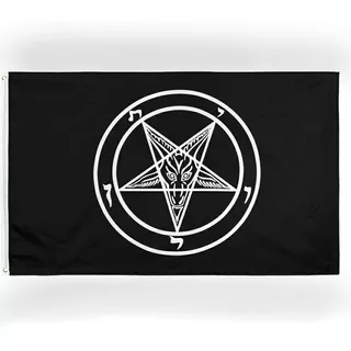 Bandera Baphomet Satanás Demonio  Pentagrama 1.5mts X 0.9mts
