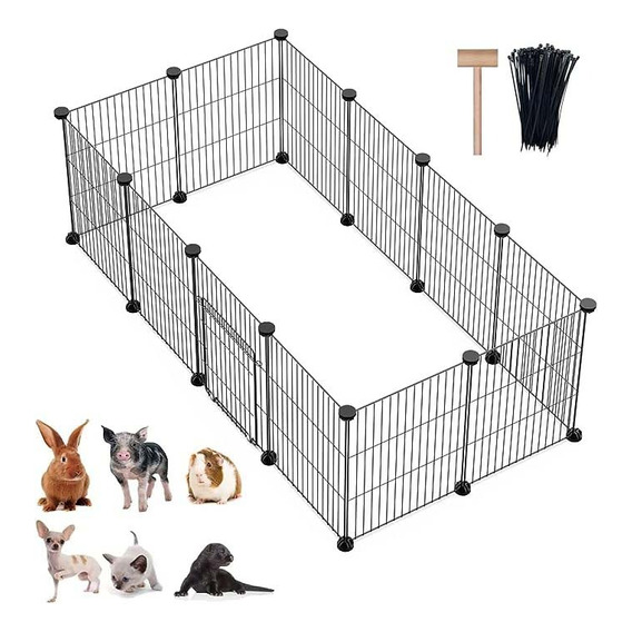 Diy Hogar Metal Plegable Pet Fence Para Perros Conejos Gatos