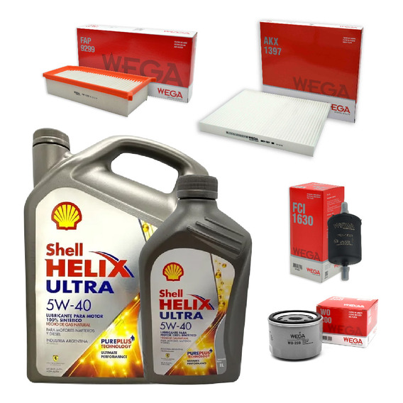 Kit 4 Filtros + 5l Aceite Shell 5w40 Duster Oroch 2.0