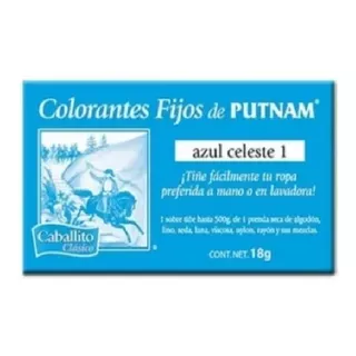 Pintura Para Ropa Putnam Colorante El Caballito Color Azul Celeste