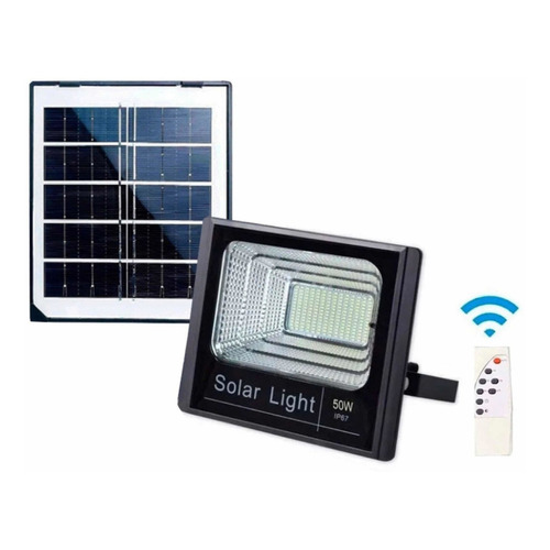 Reflector Panel Solar Cclamp 50w Led Ip67 Exterior Control Color de la carcasa Negro Color de la luz 6500K