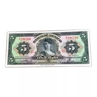 Billete Coleccionable 5 Pesos Serie P296706