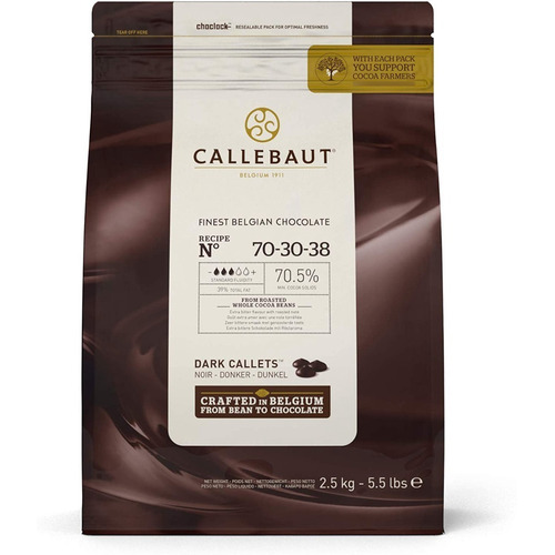 Chocolate Amargo 70% Callebaut 2,5 Kg.