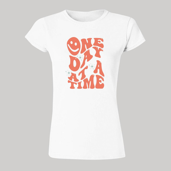 Playera Mujer Boho Frases One Day At A Time 000274b