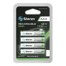 Blíster con 2 pilas AAA recargables larga duración, 1000 mAh, Pilas  Recargables, 47205