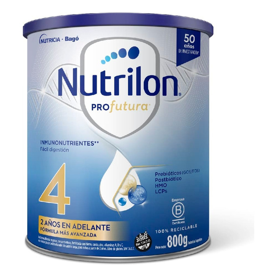 Nutrilon Profutura 4 Leche En Polvo  800 Gr Nutricia Bago