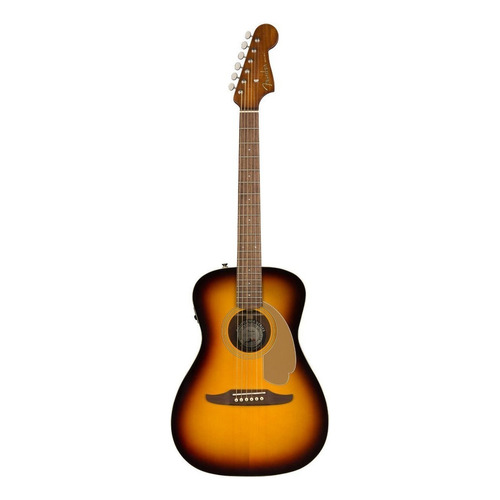 Guitarra Electroacústica Fender California Malibu Player para diestros sunburst nogal brillante