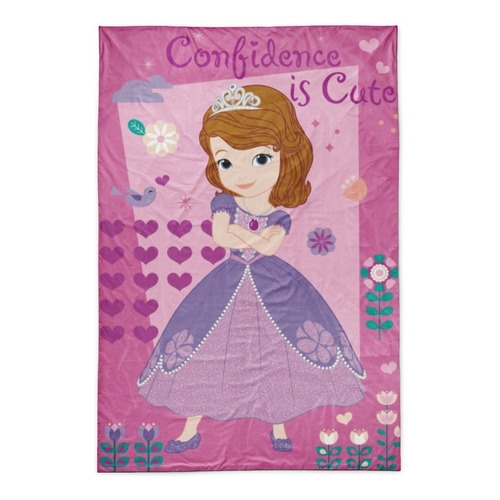 Piñata Flannel Princesita Sofia Cute Frazada de 1 1/2 plaza