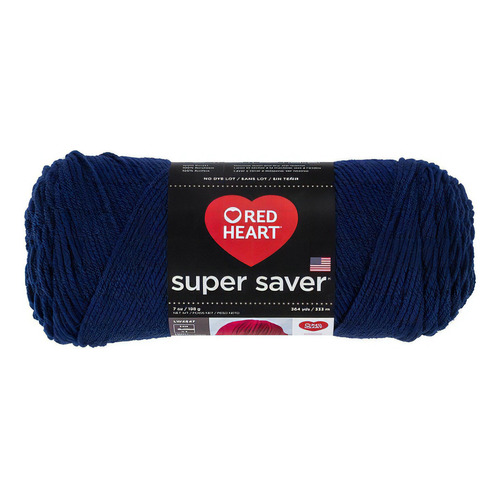 Estambre Acrílico Liso Super Saver Red Heart Coats Color 0387 Soft Navy